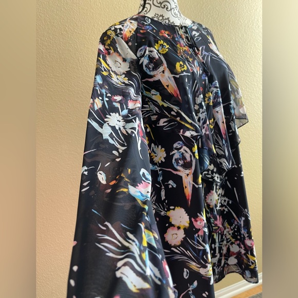 Marciano Women’s Dress Black Floral Birds of a Feather Size Large - Picture 10 of 13